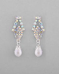Thumbnail for VOJ Silver Plated CZ-Stone Studded With Pearl Jewellery Set