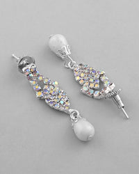 Thumbnail for VOJ Silver Plated CZ-Stone Studded With Pearl Jewellery Set