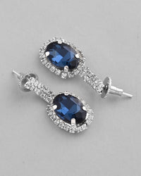 Thumbnail for VOJ Silver Plated AD-Stone Studded With Dark Blue Stone Choker Set