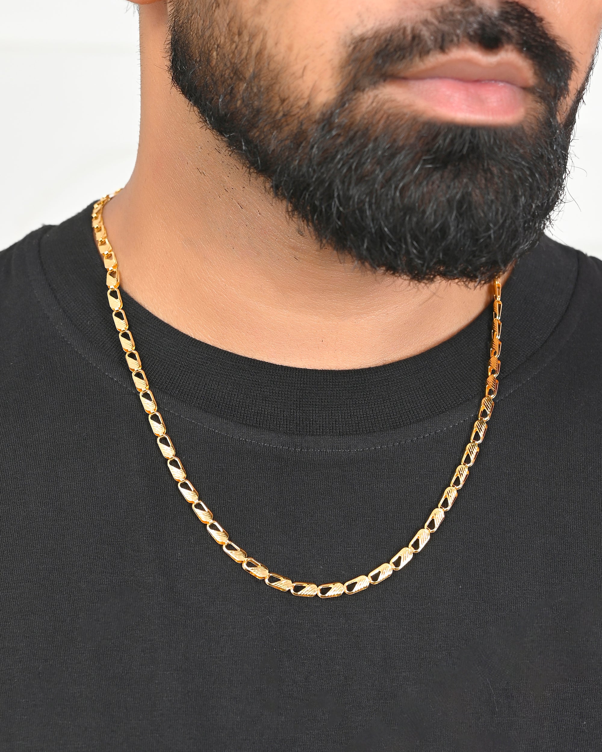 VOJ Gold-Polished Men Designer Chain - Distacart