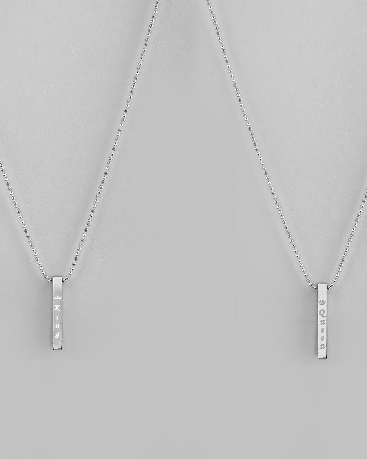 VOJ Silver Plated Couple King & Queen Chain Set