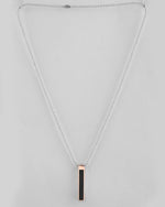 Thumbnail for VOJ Silver Plated Men Chain With Rectangular Shaped Pendent - Distacart