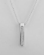 Thumbnail for VOJ Silver Plated Men Chain With Rectangular Shaped AD Stone Studded Pendent - Distacart