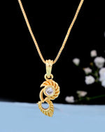 Thumbnail for VOJ Gold-Polished Designer Ad Studded Pendant With Chain - Distacart