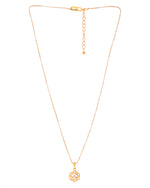 Thumbnail for VOJ Gold-Polished Flower Shaped AD Studded Pandent With Chain - Distacart