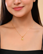 Thumbnail for VOJ Gold-Polished Heart Shaped Ad Studded Pendant With Chain - Distacart