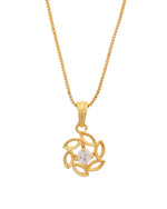 Thumbnail for VOJ Gold-Polished Designer Ad Studded Pendant With Chain - Distacart