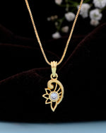 Thumbnail for VOJ Gold-Polished Designer Ad Studded Pendant With Chain - Distacart
