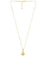 Thumbnail for VOJ Gold-Polished Designer Ad Studded Pendant With Chain - Distacart