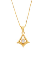 Thumbnail for VOJ Gold-Polished Designer Ad Studded Pendant With Chain - Distacart