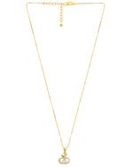 Thumbnail for VOJ Gold-Polished Swan Shaped Ad Studded Pendant With Chain - Distacart