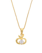 Thumbnail for VOJ Gold-Polished Swan Shaped Ad Studded Pendant With Chain - Distacart
