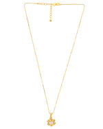 Thumbnail for VOJ Gold-Polished Apple Shaped Ad Studded Pendant With Chain - Distacart