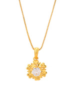 Thumbnail for VOJ Gold-Polished Apple Shaped Ad Studded Pendant With Chain - Distacart