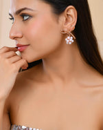 Thumbnail for VOJ Rose Gold-Polished Pearl With Bow Shaped Designer Earrings - Distacart