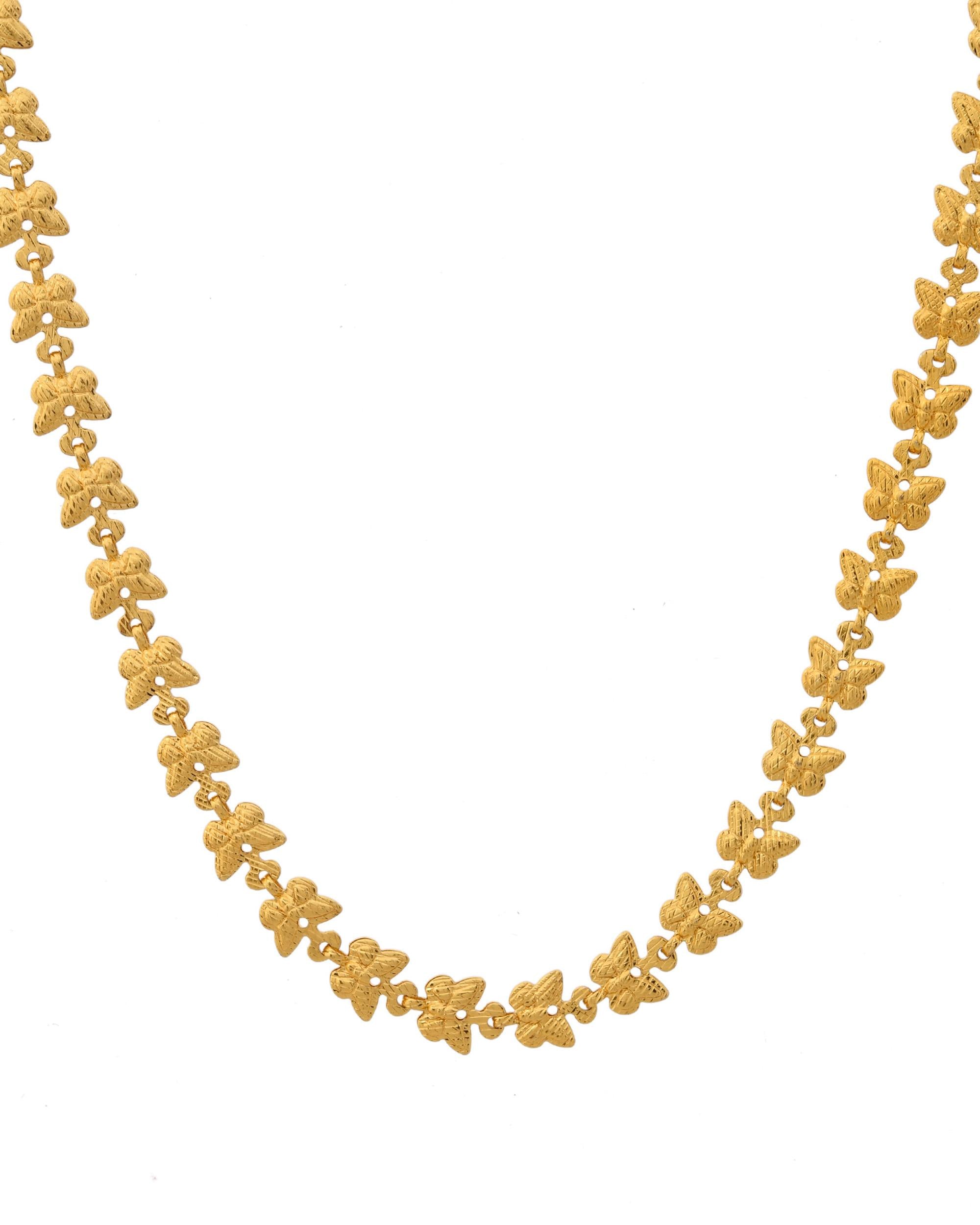 VOJ Gold-Polished Designer Butterfly Women Chain - Distacart