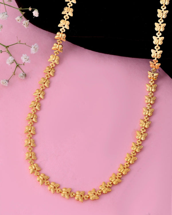 VOJ Gold-Polished Designer Butterfly Women Chain - Distacart