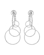 Thumbnail for VOJ Silver Plated Ad Stone Studded Crescent Shaped Long Drop Earrings - Distacart