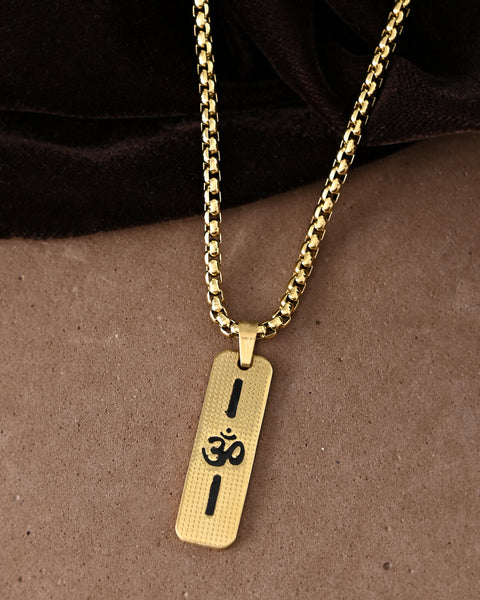 VOJ Men's Gold Plated Chain With Pandent