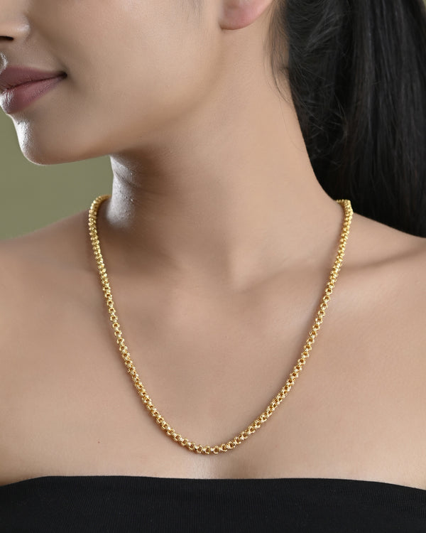 VOJ Gold-Polished Designer Elegent Men's Chain - Distacart