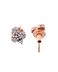 Thumbnail for VOJ Rose Gold Toned AD Stone Studded Floral MangalSutra Set