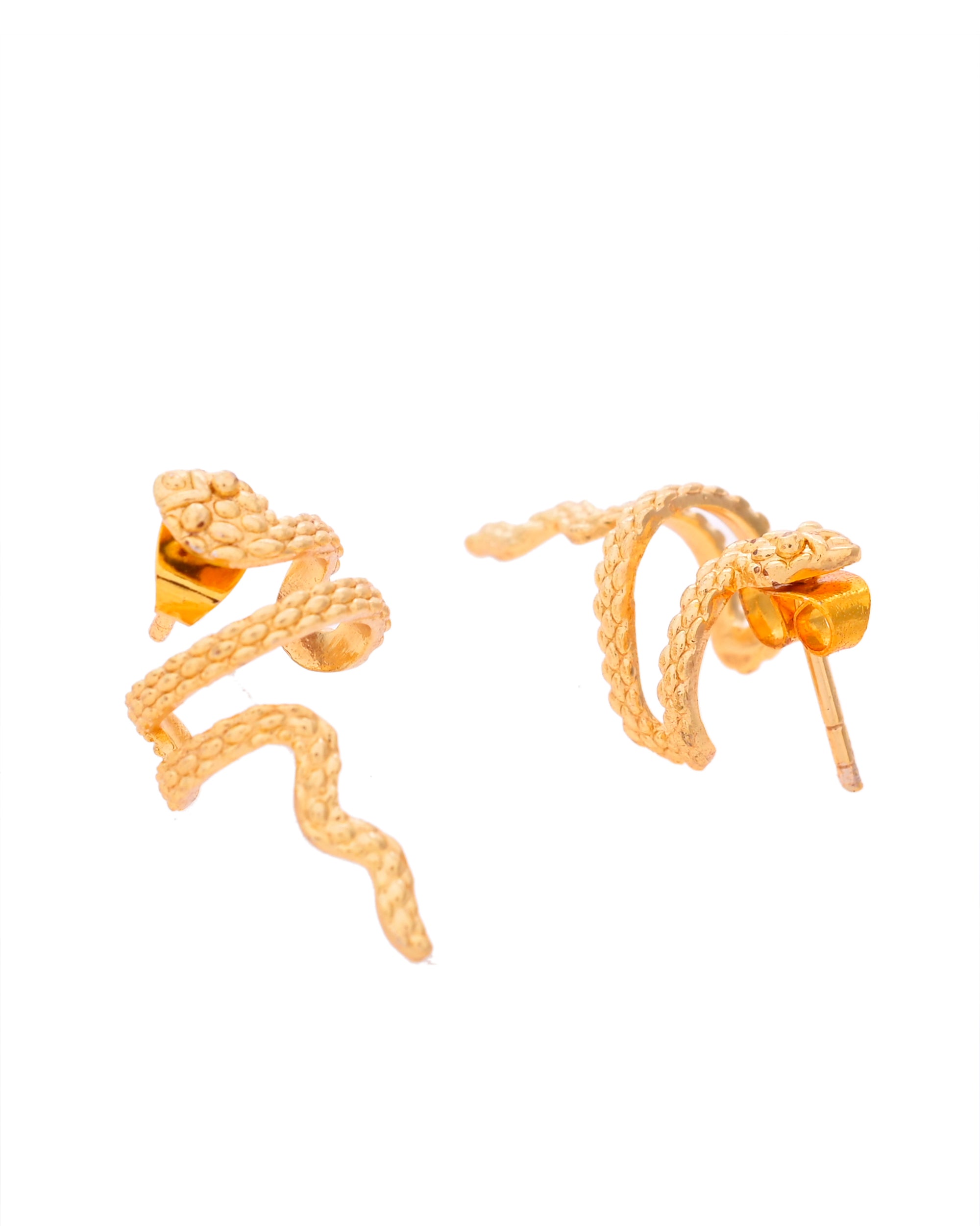 VOJ Gold-Polished Anti Tarnish Snake Earrings - Distacart