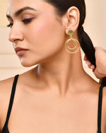 Thumbnail for VOJ Gold-Polished Anti Tarnish Circle Stud Earrings - Distacart