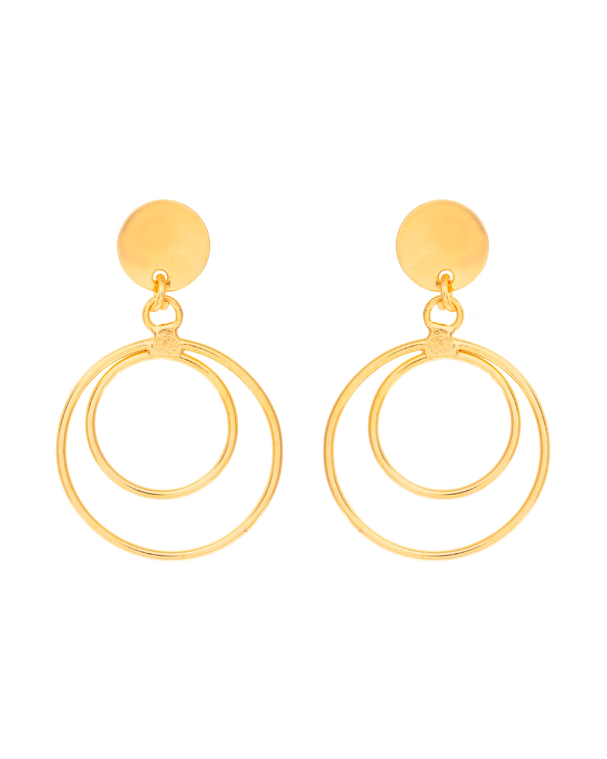 VOJ Gold-Polished Anti Tarnish Circle Stud Earrings - Distacart