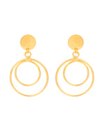Thumbnail for VOJ Gold-Polished Anti Tarnish Circle Stud Earrings - Distacart
