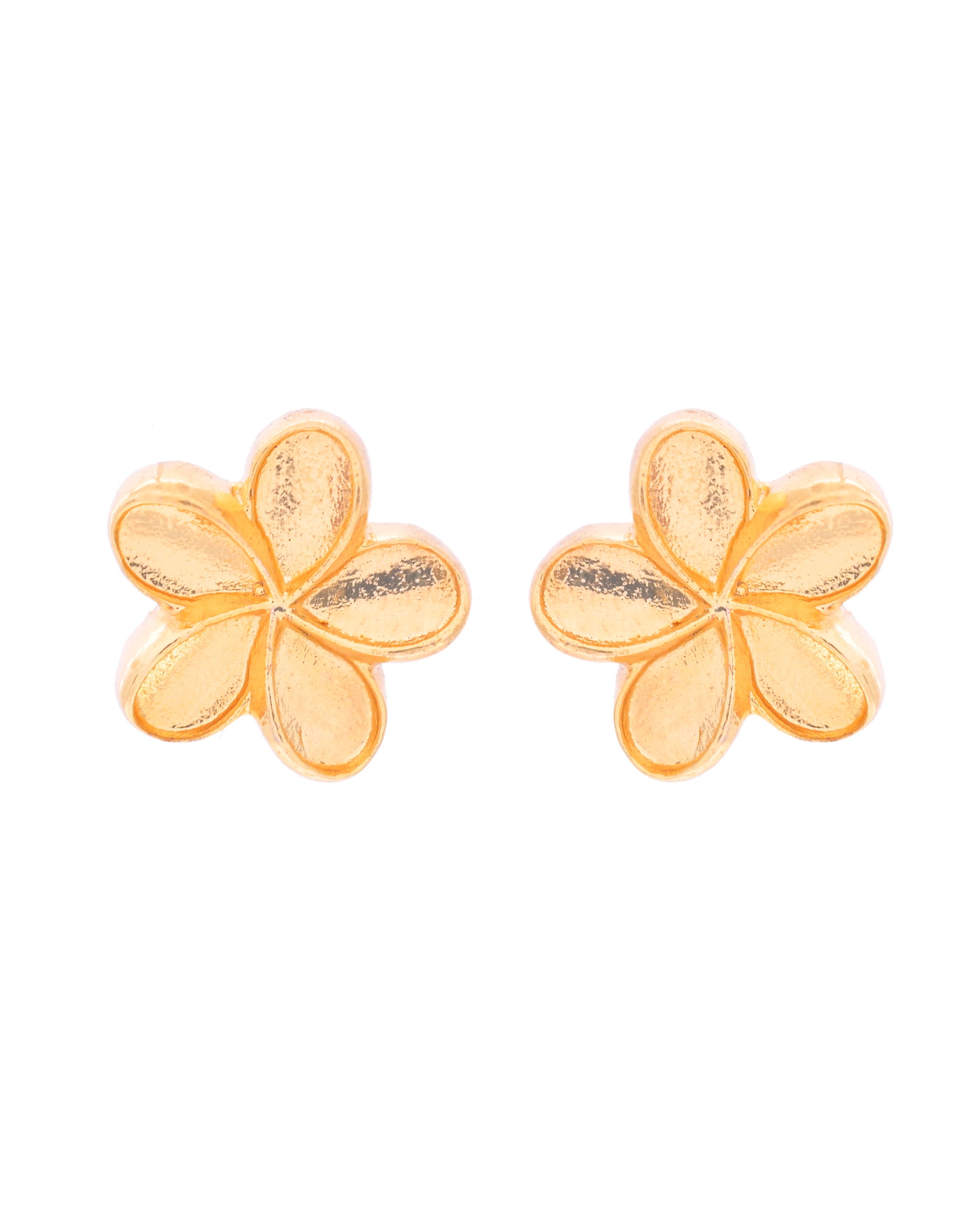 VOJ Gold-Polished Flower Shape Anti Tarnish Studs Earrings - Distacart