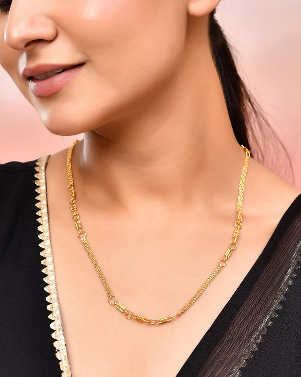 VOJ Gold-Polished Stainless Steel Designer Women Chain - Distacart