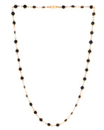 Thumbnail for VOJ Gold-Polished Black Stone Studded Women Chain - Distacart