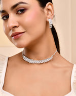 Thumbnail for VOJ Silver Plated Stone Studded Necklace Set - Distacart