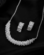 Thumbnail for VOJ Silver Plated Stone Studded Necklace Set - Distacart