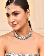 Thumbnail for VOJ Oxidized Floral Designed Stone Studded Necklace Set - Distacart