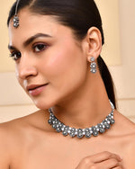 Thumbnail for VOJ Oxidized Designer Stone Studded Jewellery Set - Distacart