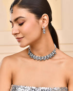 Thumbnail for VOJ Oxidized Designer Stone Studded Jewellery Set - Distacart