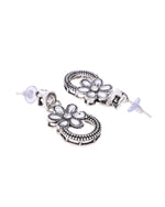 Thumbnail for VOJ Oxidized Floral Stone Studded Necklace With Earrings Set - Distacart