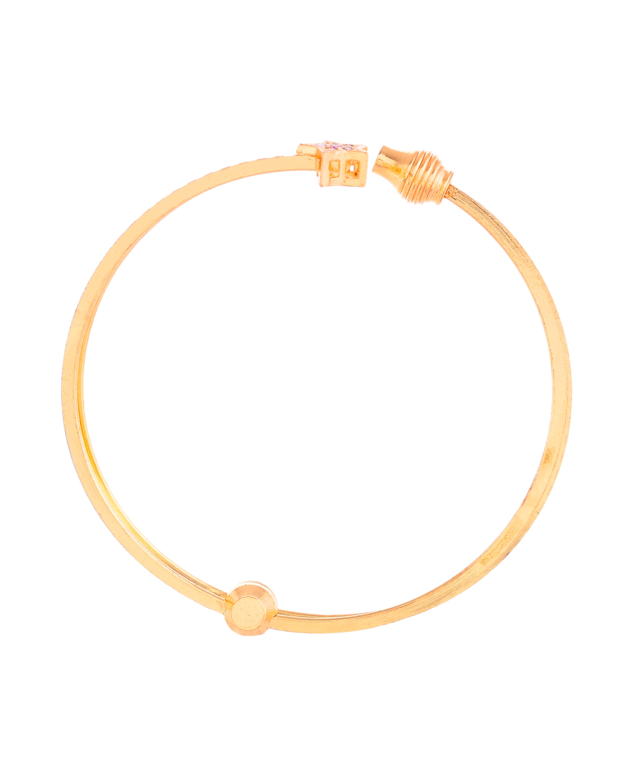 VOJ Set of 2 Gold-Polished Multi Colour Stone Studded Star Shaped Bangles - Distacart