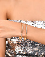 Thumbnail for VOJ Set of 2 Gold-Polished AD Stones Studded Minimal Bangles - Distacart
