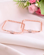 Thumbnail for VOJ Set of 2 Rose Gold-Polished Square Shaped Bangles - Distacart