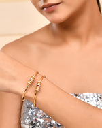 Thumbnail for VOJ Set of 2 Gold-Polished Simple Bangles - Distacart