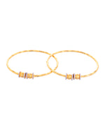 Thumbnail for VOJ Set of 2 Gold-Polished Simple Bangles - Distacart