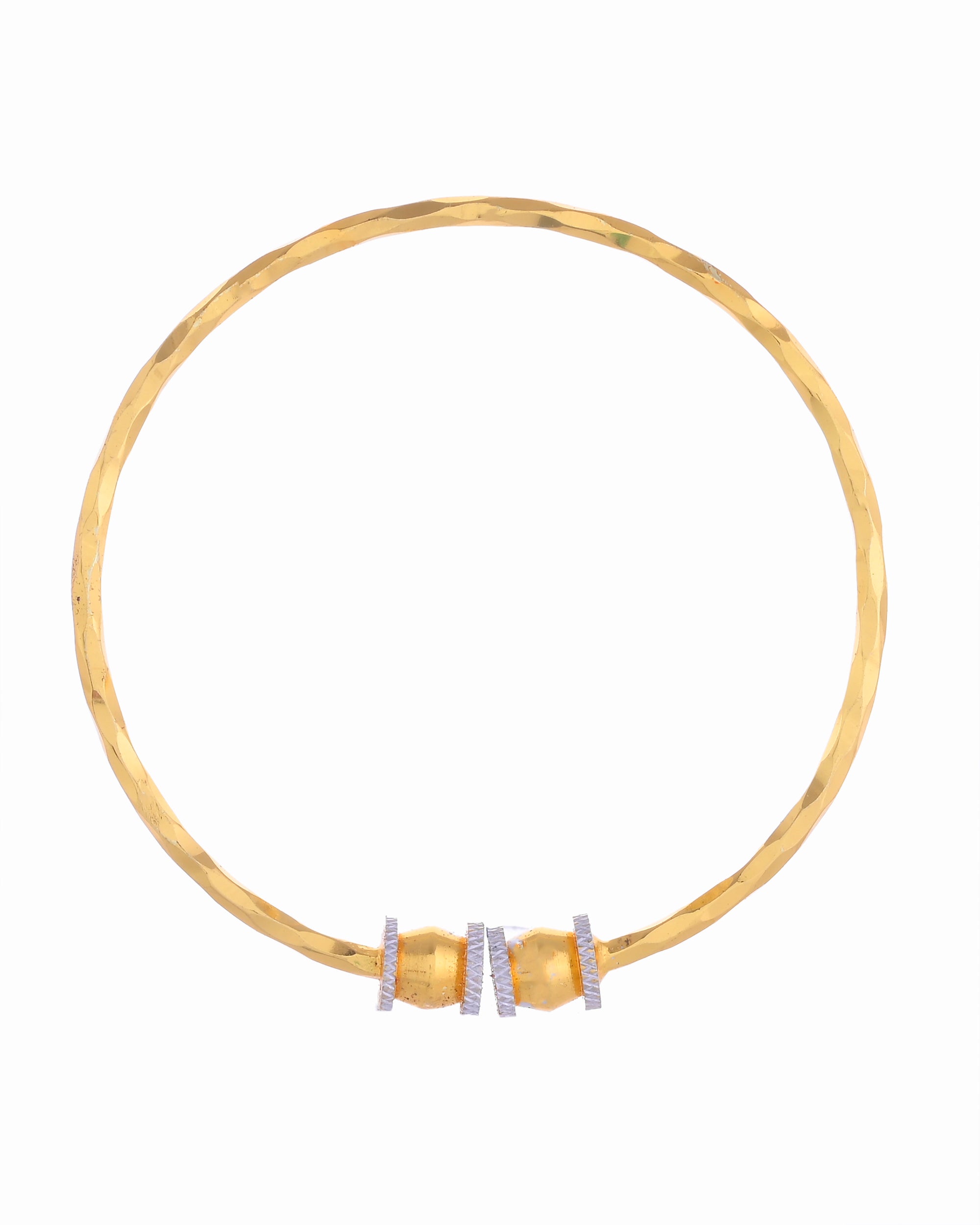 VOJ Set of 2 Gold-Polished Simple Bangles - Distacart