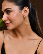 Thumbnail for VOJ Gold Polished Anti Tarnish Designer Drop Earrings