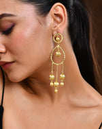 Thumbnail for VOJ Gold Polished Elegant Anti Tarnish Big Drop Earrings