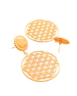 Thumbnail for VOJ Gold Polished Hand Crafted Anti Tarnish Circular Earrings