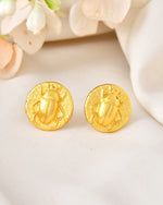 Thumbnail for VOJ Gold Polished Designer Small Stud Earrings
