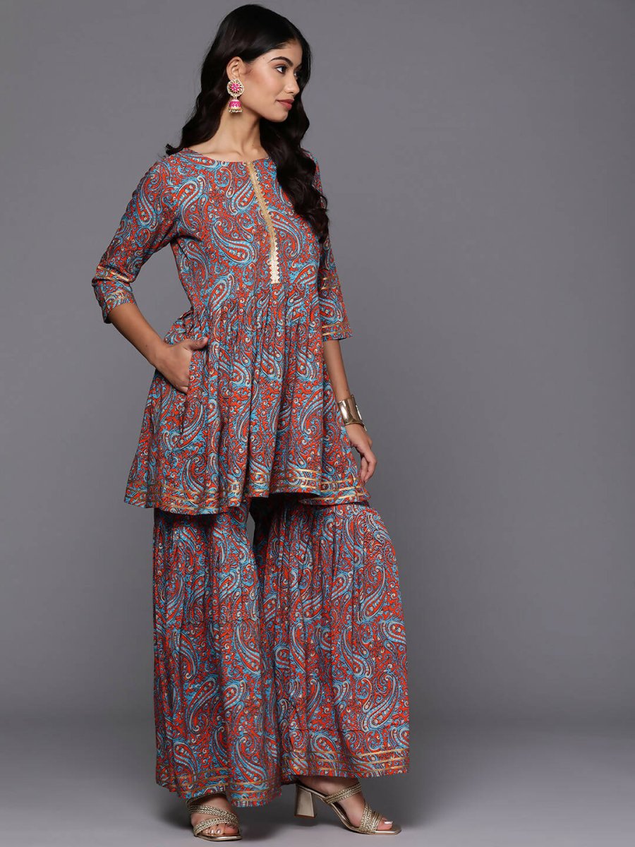 Ahalyaa Women's Traditional Wear Co-ods - Teal Blue - Distacart