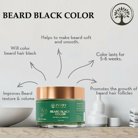 Ivory Natural Beard Black Color Organic - Instant Natural Plant Based Beard Color Powder - Distacart